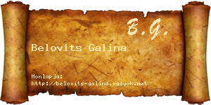 Belovits Galina névjegykártya